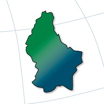 Blue and green gradient icon of the Luxembourg