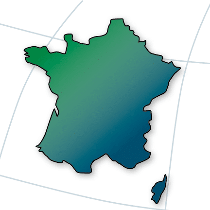 Blue and green gradient icon of France